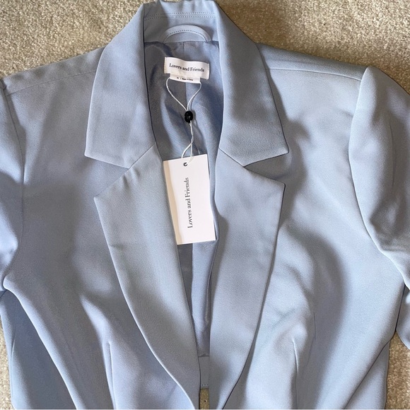 Lovers and friends belted cutout blazer dress light blue in small - Picture 4 of 6